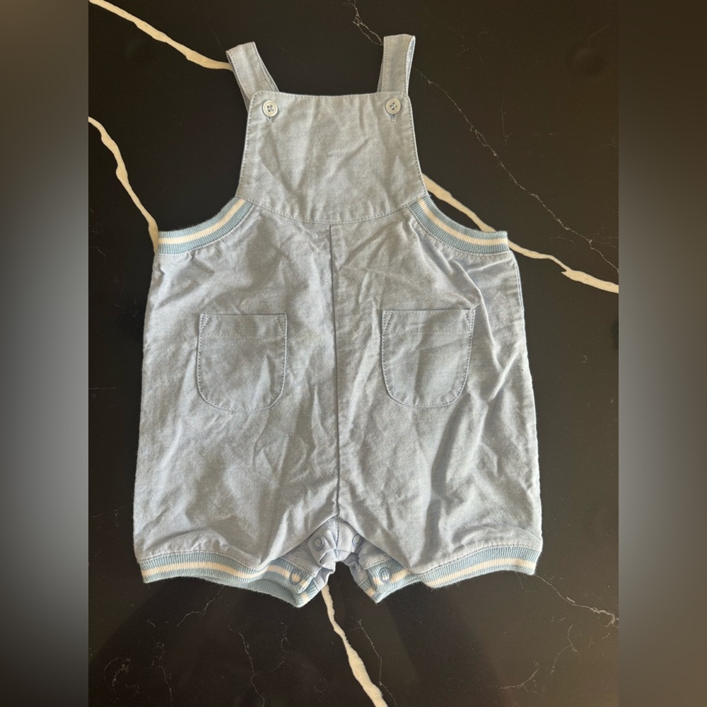 Starting Out‎ Light Blue Cotton Overall Romper
